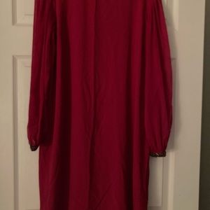 Pink dress with beaded sheer sleeves